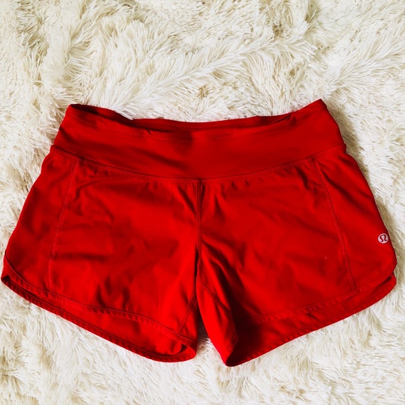 lululemon athletica Pants - Lululemon red turbo running shorts